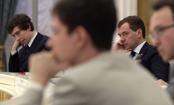 Встреча Димитрия Медведева с победителями школьных и студенческих олимпиад в Кремле