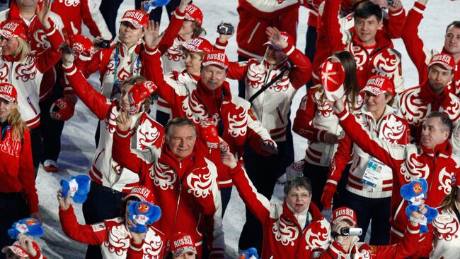 Спортсмены сборной России в канадском Ванкувере в 2010 году, архивное фото