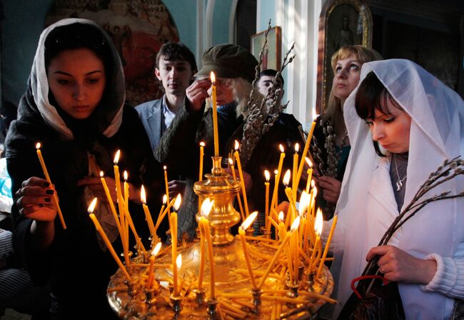 Празднование Вербного Воскресенья в Ставрополе. Архив