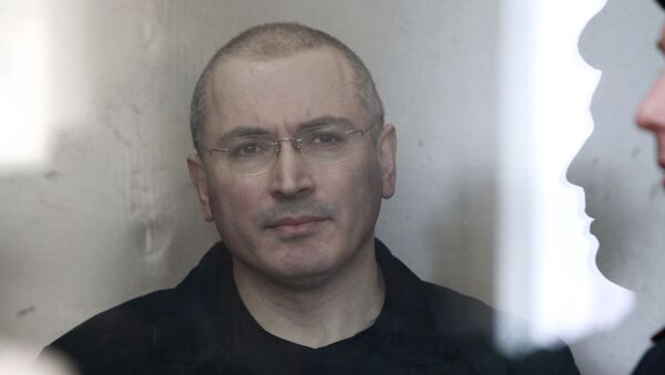 Экс-глава ЮКОСа Михаил Ходорковский в зале судебных заседаний. Архив