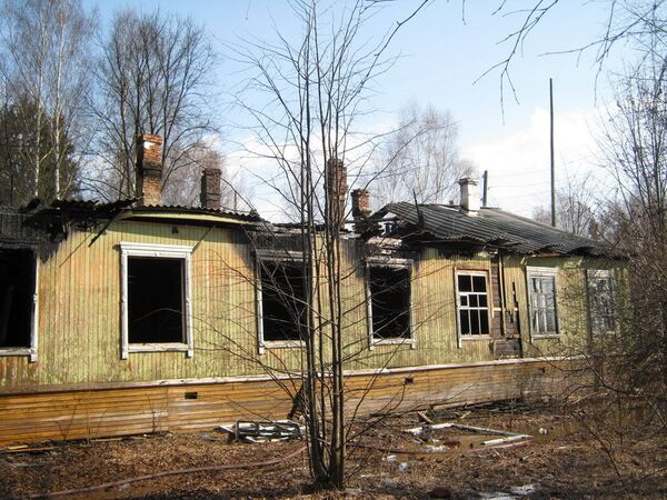 Последствия пожара в поселке Пижма Тоншаевского района Нижегородской области