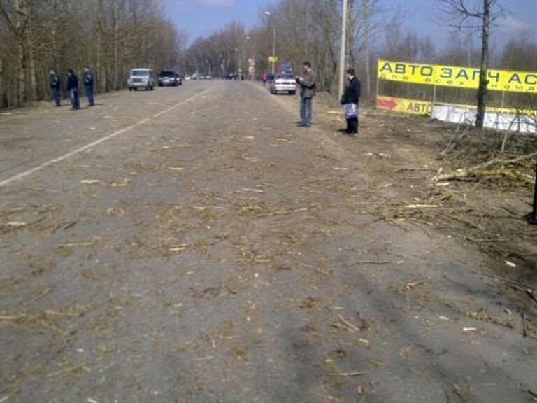 Возле места крушения самолета президента Польши под Смоленском