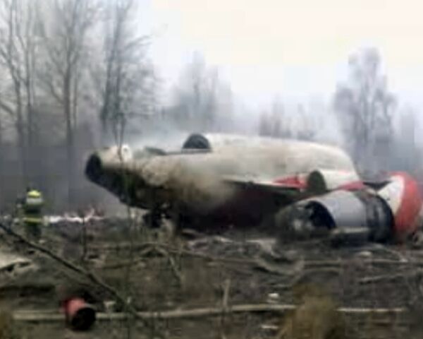 Очевидец снял место крушения Ту-154 Качиньского сразу после аварии