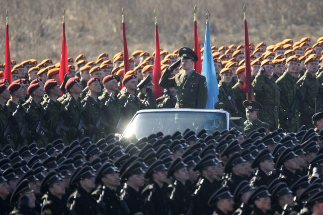 Репетиция Парада Победы на полигоне в Алабино