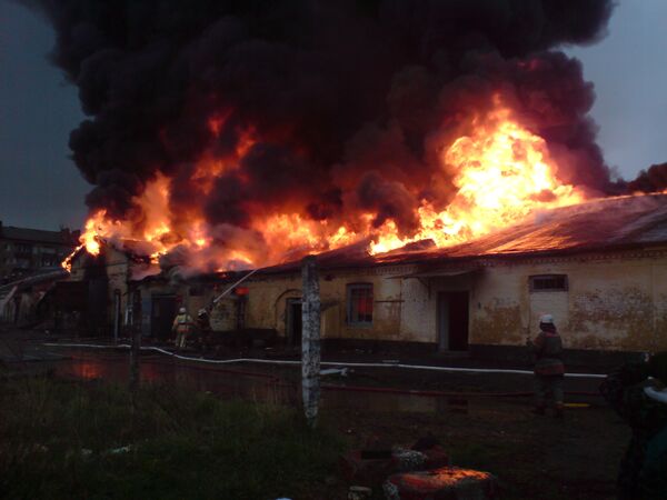 Крупный пожар в центре Владикавказа