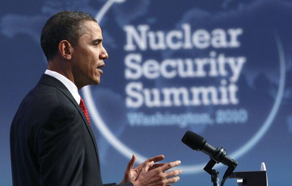 Президент США Барак Обама во время закрытия саммита в Вашингтоне