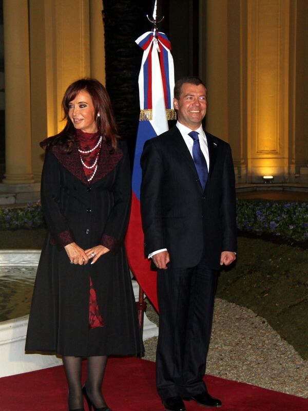 Президент РФ Дмитрий Медведев и президент Аргентины Кристина Фернандес де Киршнер.