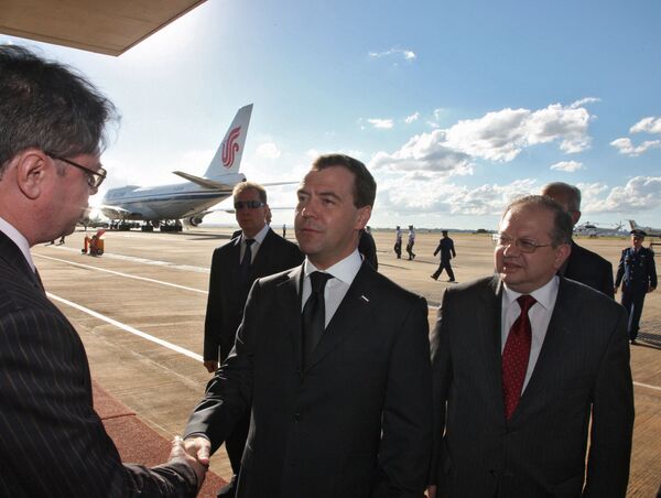 Президент РФ Дмитрий Медведев прибыл в Бразилию