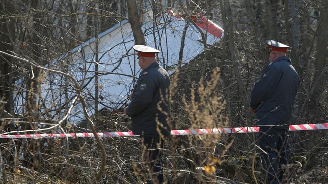 Место падения польского самолета Ту-154 под Смоленском. Архив