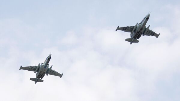 Группа штурмовиков Су-25СМ. Архивное фото
