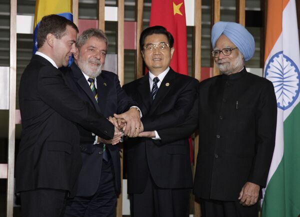 Президент РФ Д.Медведев на саммите лидеров Бразилии, России, Индии и Китая (БРИК)
