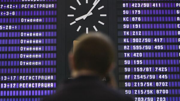 Пассажиры отмененных рейсов в аэропорту Шереметьево