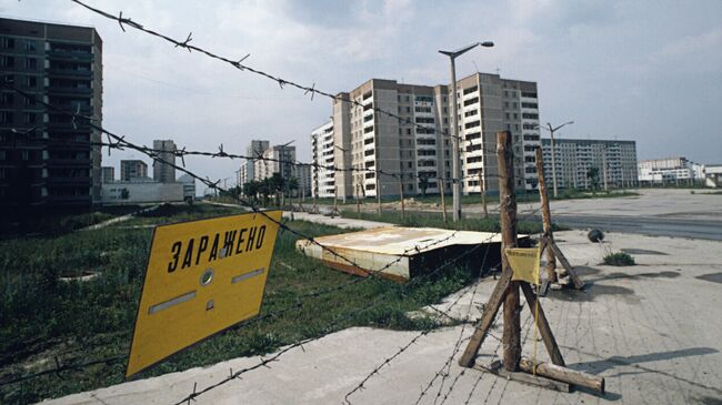 В городе Припять после аварии на Чернобыльской АЭС. Архив