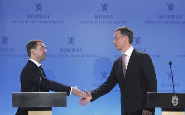 Президент РФ Д.Медведев на пресс-конференции по итогам российско-норвежских переговоров