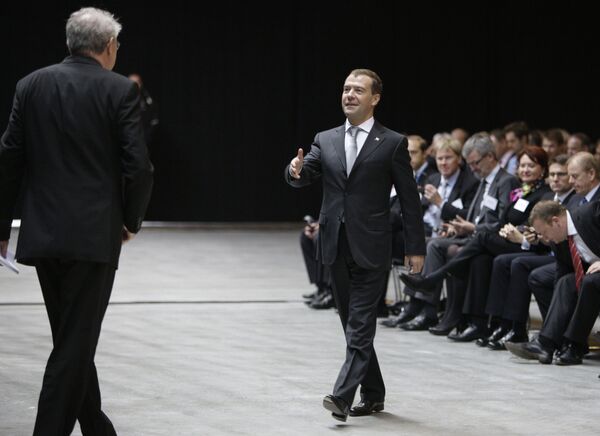 Президент России Дмитрий Медведев и премьер-министр Дании Ларс Лекке Расмуссен