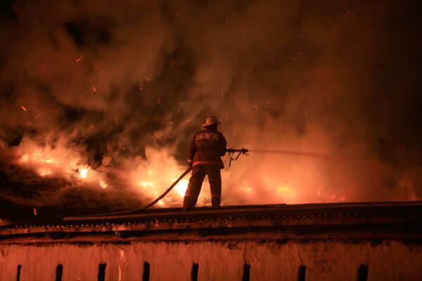 Пожар в Псковском кремле