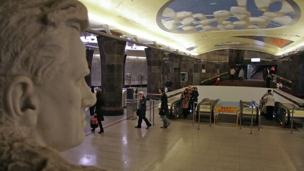 Станция Маяковская Московского метрополитена, архивное фото