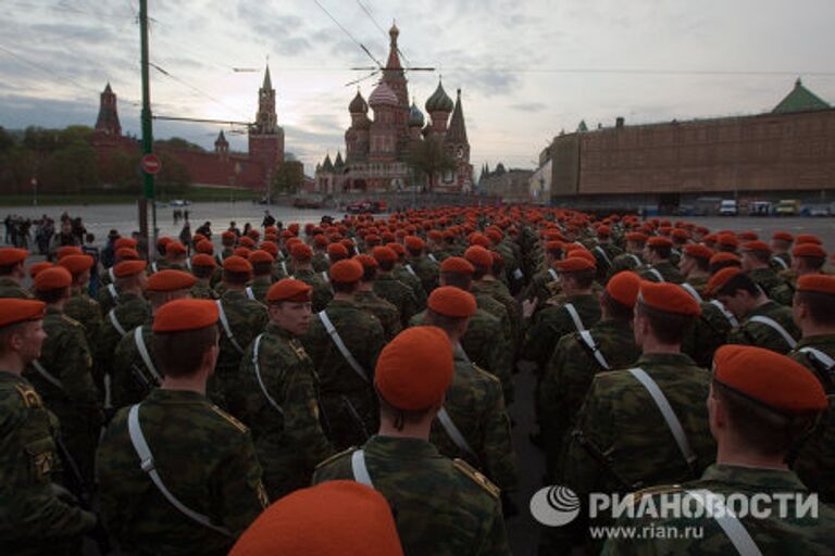 Репетиция Парада Победы на Красной Площади в Москве