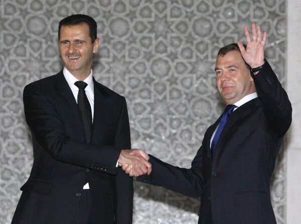 Встреча президент России Дмитрия Медведева с президентом Сирии Башаром Асадом