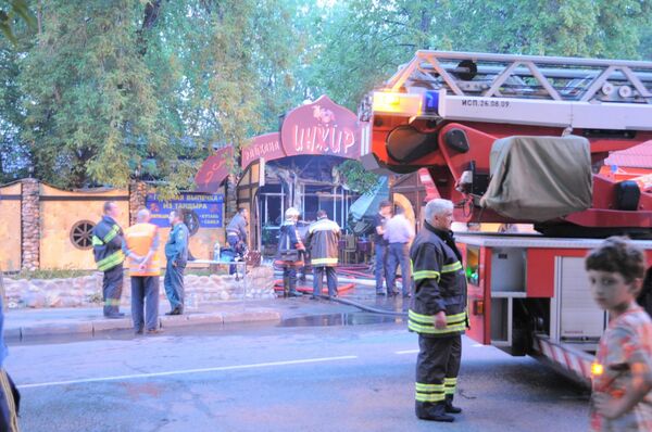 Пожар в ресторане Инжир на востоке Москвы