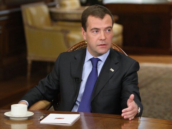 Президент РФ Д.Медведев дал интервью представителям украинских СМИ