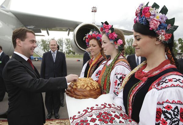 Президент РФ Д.Медведев прибыл в Киев