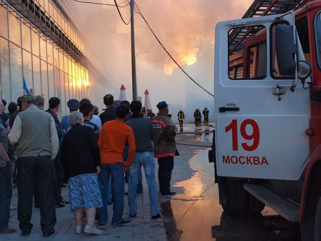 Пожар на Ленинградском проспекте в Москве