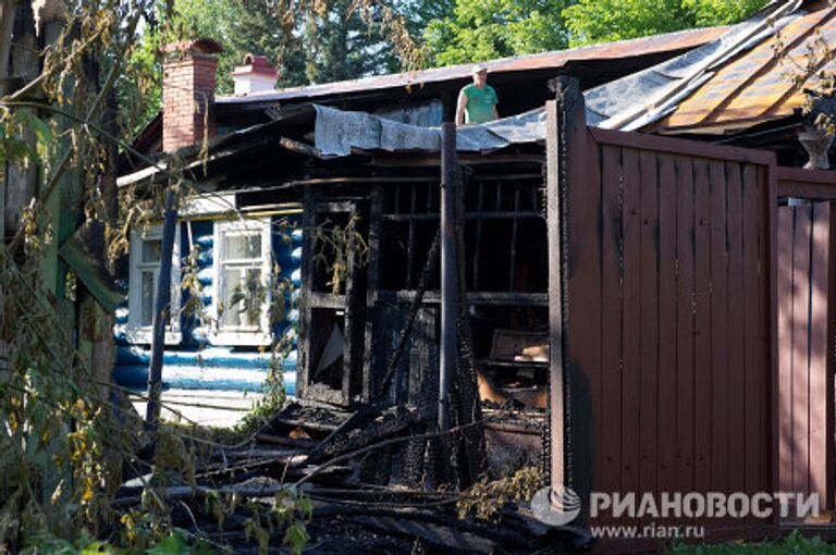 Жилая часть дома-музея К.Г. Паустовского в Тарусе Калужской области полностью сгорела