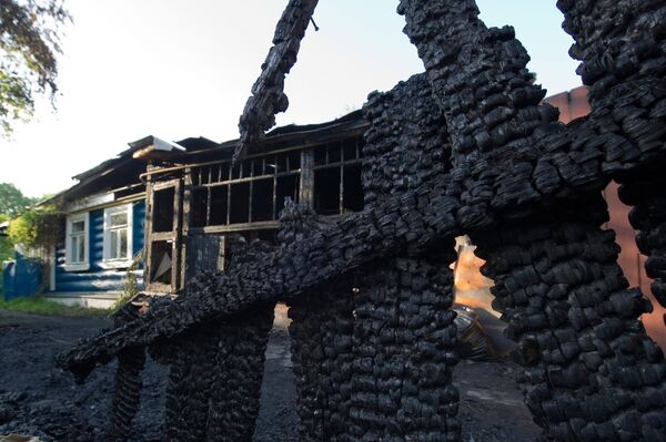 Жилая часть дома-музея К.Г. Паустовского в Тарусе Калужской области полностью сгорела