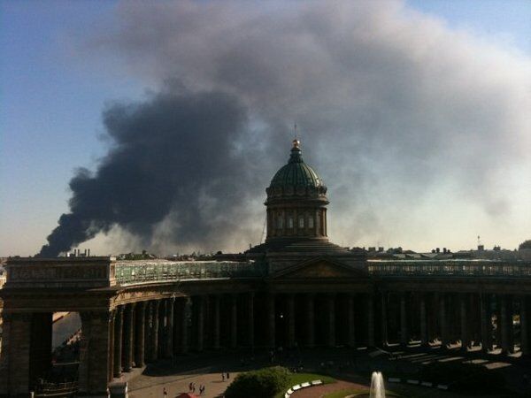 Пожар в центре Санкт-Петербурга. 