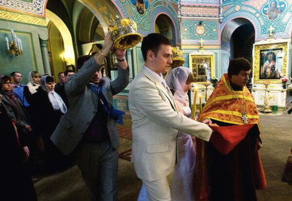 Венчание в Смоленском соборе в Санкт-Петербурга
