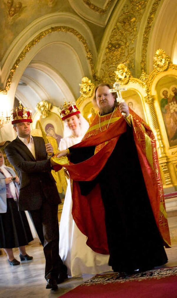 Венчание Марии и Виталия в Храме св. вмч. Димитрия Солунского на Благуше