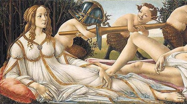 Фрагмент полотна Сандро Боттичелли Венера и Марс 