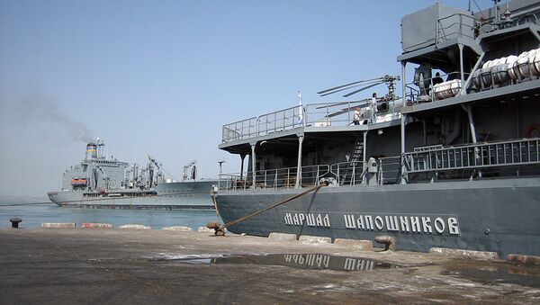 Большой противолодочный корабль Маршал Шапошников в порту Джибути. Архивное фото