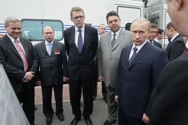 Премьер-министр РФ Владимир Путин во время рабочего визита в Финляндию