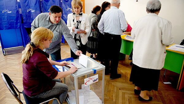Избирательный участок на выборах в Грузии