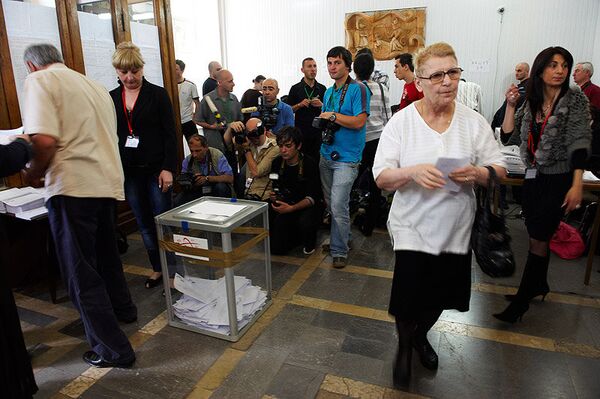 Избирательный участок на выборах в Грузии