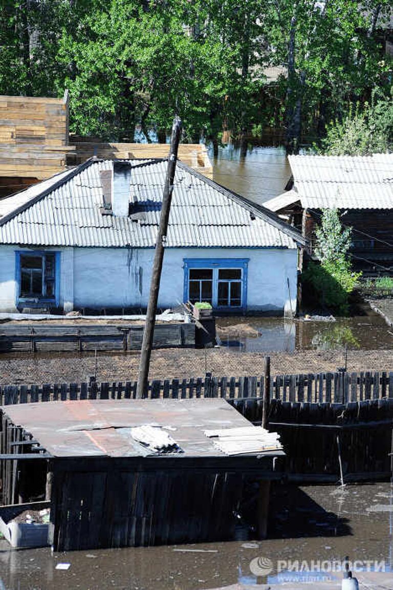 Паводковая ситуация в районе Кызыла из-за разлива Енисея