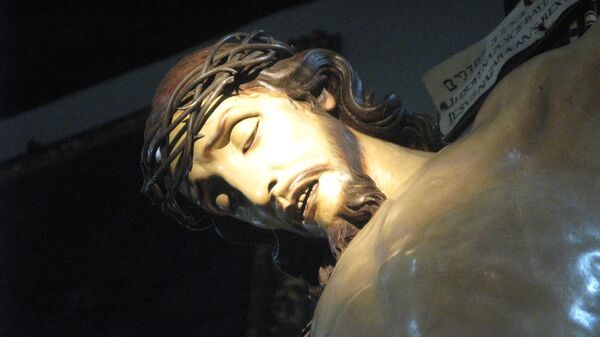 Скульптура Иисуса Милосердного работы скульптора Хосе Мора. Архив