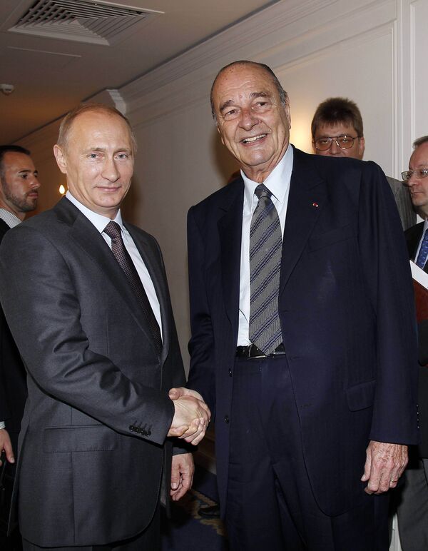Путин встретился в Париже с экс-президентом Франции Шираком