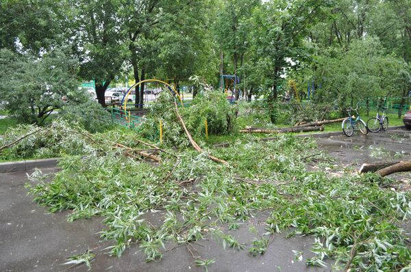 Последствия грозы в московском районе Гольяново 13 июня 2010 г. 