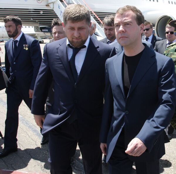 Президент РФ Д.Медведев прибыл с рабочей поездкой в Чеченскую Республику
