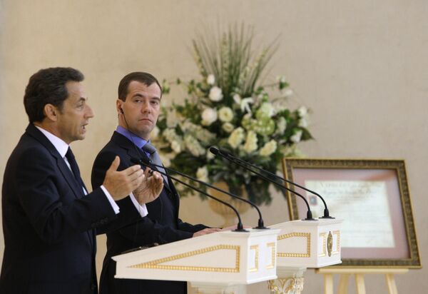 Пресс-конференция Дмитрия Медведева и Николя Саркози