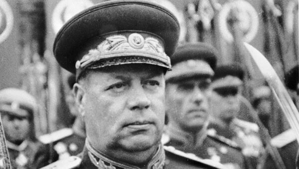 Маршал Советского Союза Ф.И.Толбухин на параде в Москве