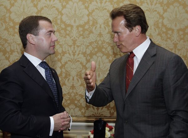 Встреча Дмитрия Медведева с Арнольдом Шварцнеггером