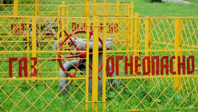 Вентиль задвижки газовой линии в Минске. Архивное фото