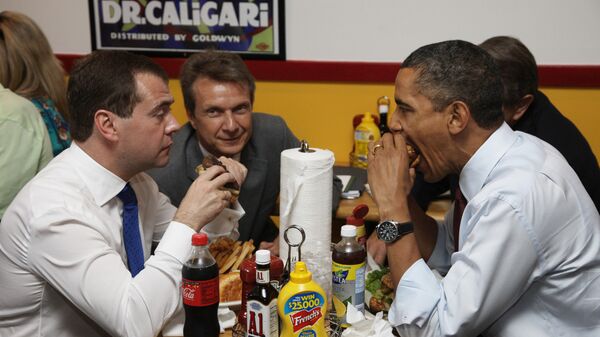 Рабочий завтрак Дмитрия Медведева с Бараком Обамой
