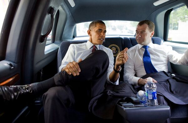 Президенты России и США Дмитрий Медведев и Барак Обама. Архив