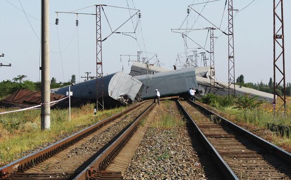 Подрыв грузового поезда в Дагестане. Архив