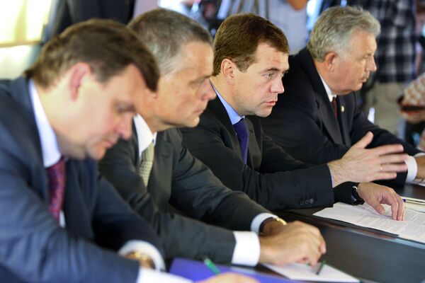 Президент Д.Медведев с рабочей поездкай в Благовещенске